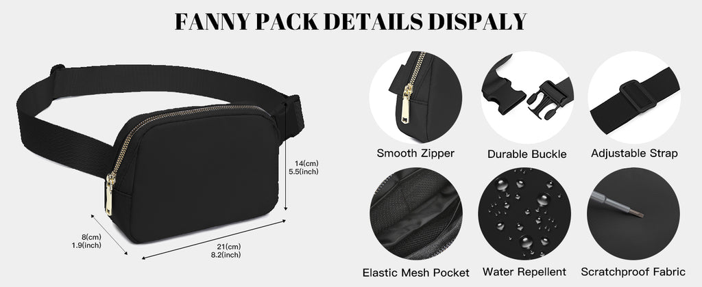 Miss Lulu Bum Bag for Women Bumbag Fanny Pack Fashion Waist Packs Belt Bags