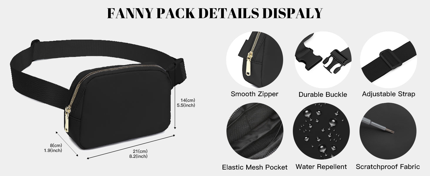 Miss Lulu Bum Bag for Women Bumbag Fanny Pack Fashion Waist Packs Belt Bags