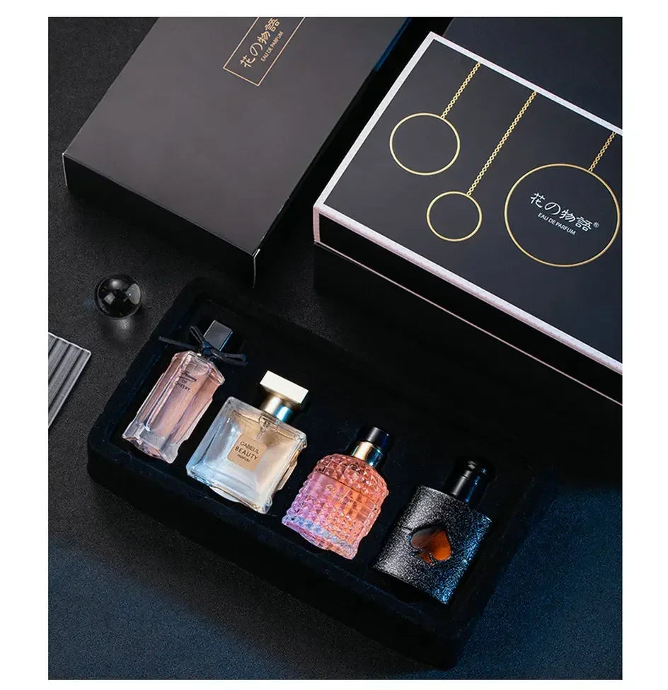 105ml Original Women Perfume Gift Box Four Piece Set, Eau De Parfum Long Lasting Fresh Plant Floral Scent, Perfect Gift Sets