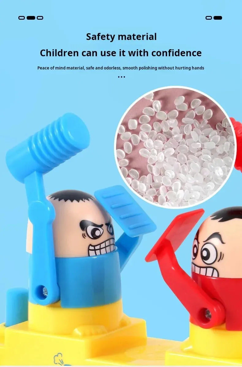 Mini Children's Head Knocking Little Man Fighting Red and Blue Attack and Defense Twin Parent Child Finger Fighting Game Machine