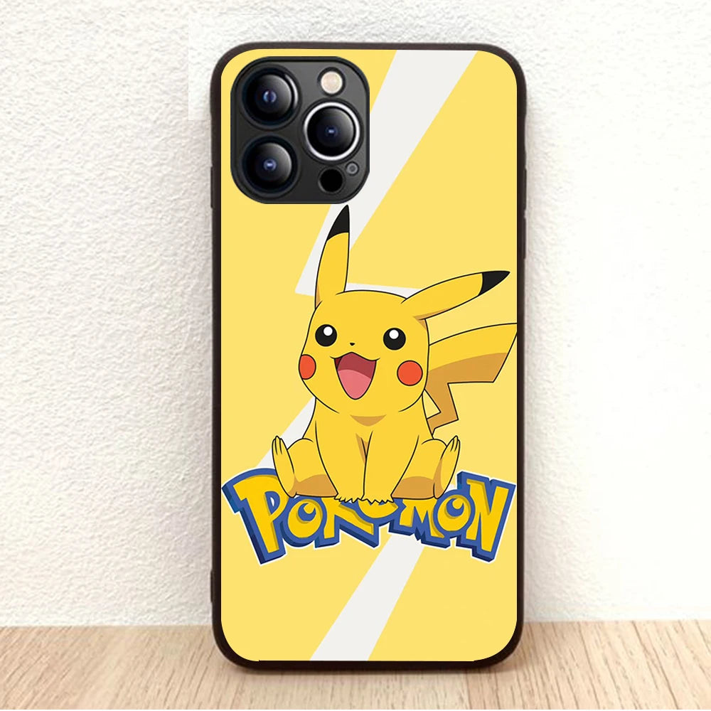 BW-46 Pikachu Soft Silicone Case For iPhone 5 5S 6 6S 7 8 SE 14 Plus Pro Max