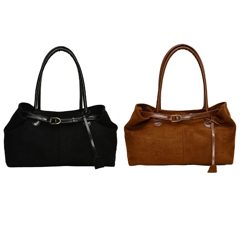 Women PU Fashion Shoulder Bag Solid Color Stylish Shoulder Purse Hasp Closure Simple Commuting Bag Travel Hobo Bag