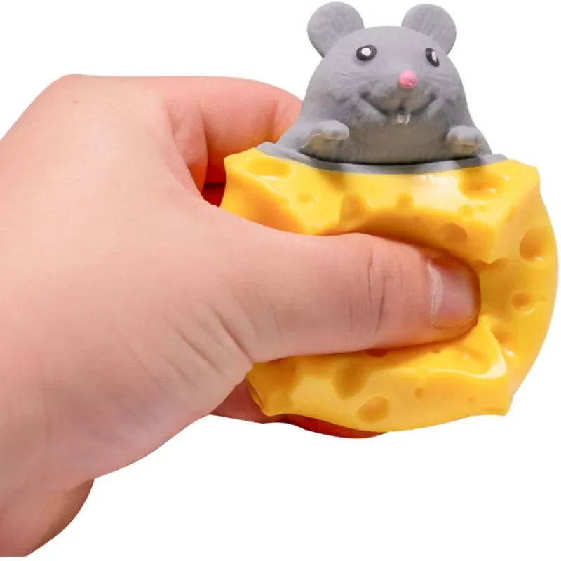 Mouse Squishy Toy Cheese Stress Ball Squishy Rat Squeeze Cheese Fidgets Squishy Mice Toy Stress Novelty Toy for People Best GIft