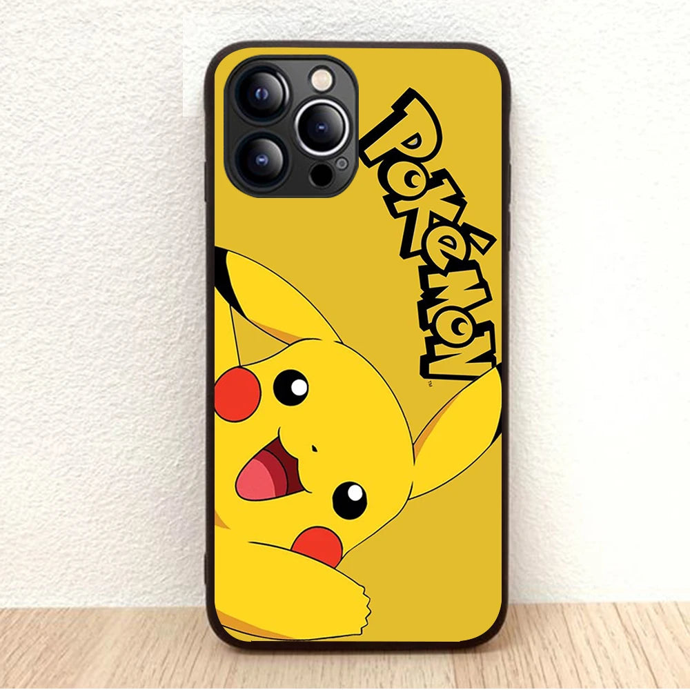 BW-46 Pikachu Soft Silicone Case For iPhone 5 5S 6 6S 7 8 SE 14 Plus Pro Max