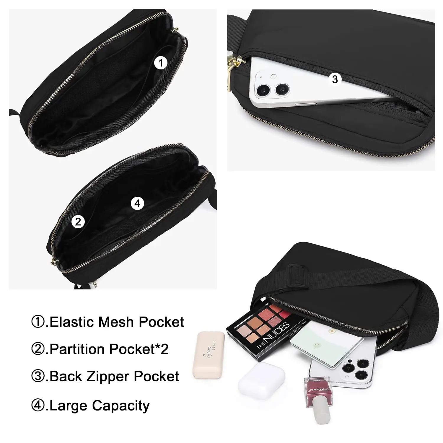 Miss Lulu Bum Bag for Women Bumbag Fanny Pack Fashion Waist Packs Belt Bags