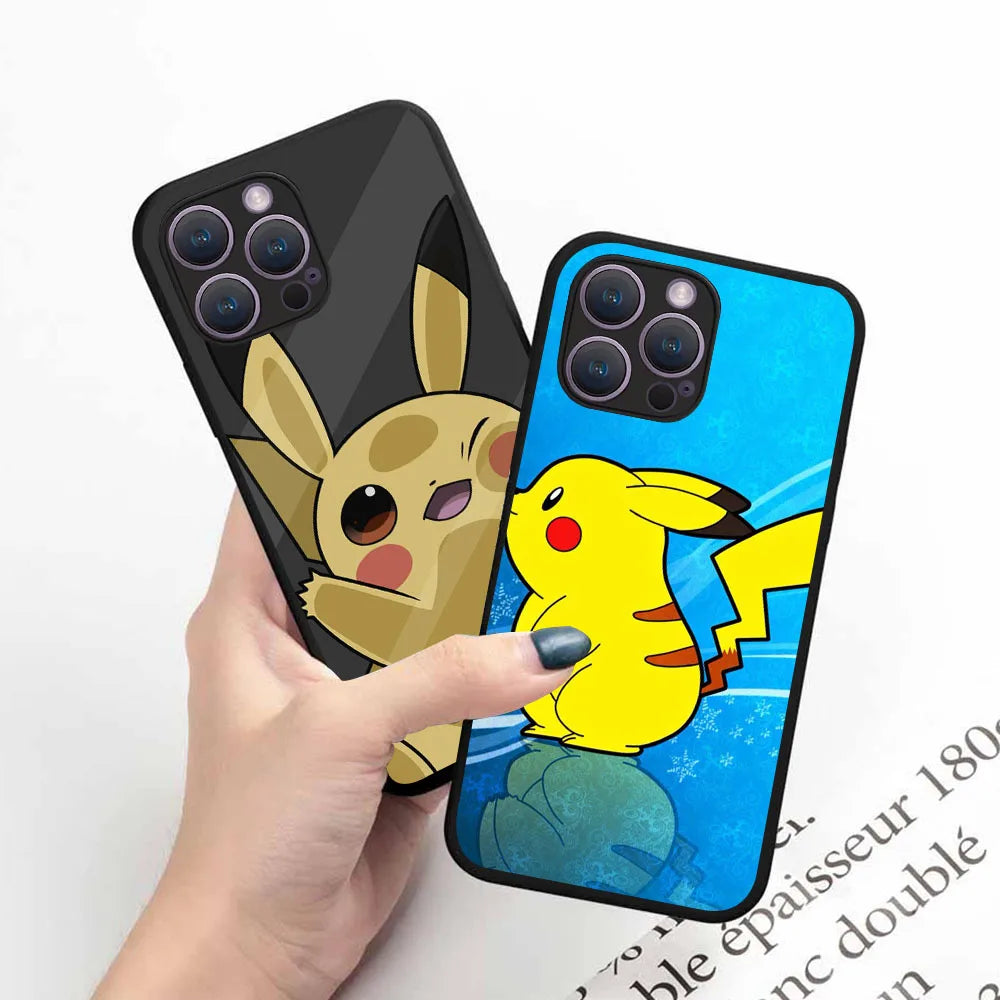 BW-46 Pikachu Soft Silicone Case For iPhone 5 5S 6 6S 7 8 SE 14 Plus Pro Max