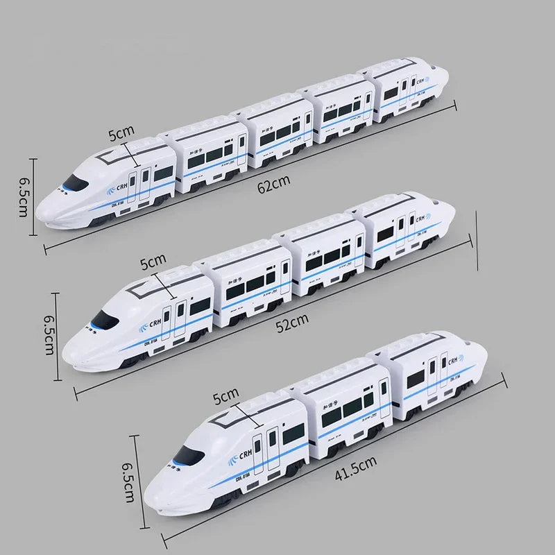 Kids DIY Simulation High Speed Railway Train Toy Car Electric Sound Light Model Train Educational Toys for Boys Girls Gift