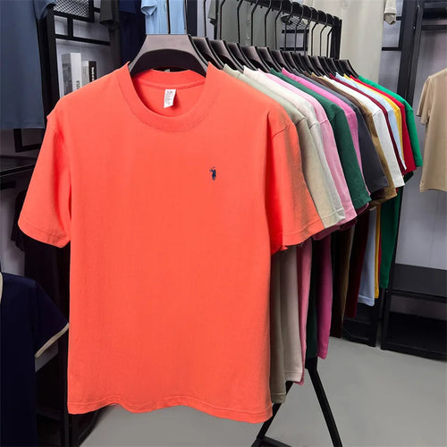 100% cotton men's short sleeve T-shirt fashion brand Paul Pony embroidery summer new high-end comfortable casual round neck top