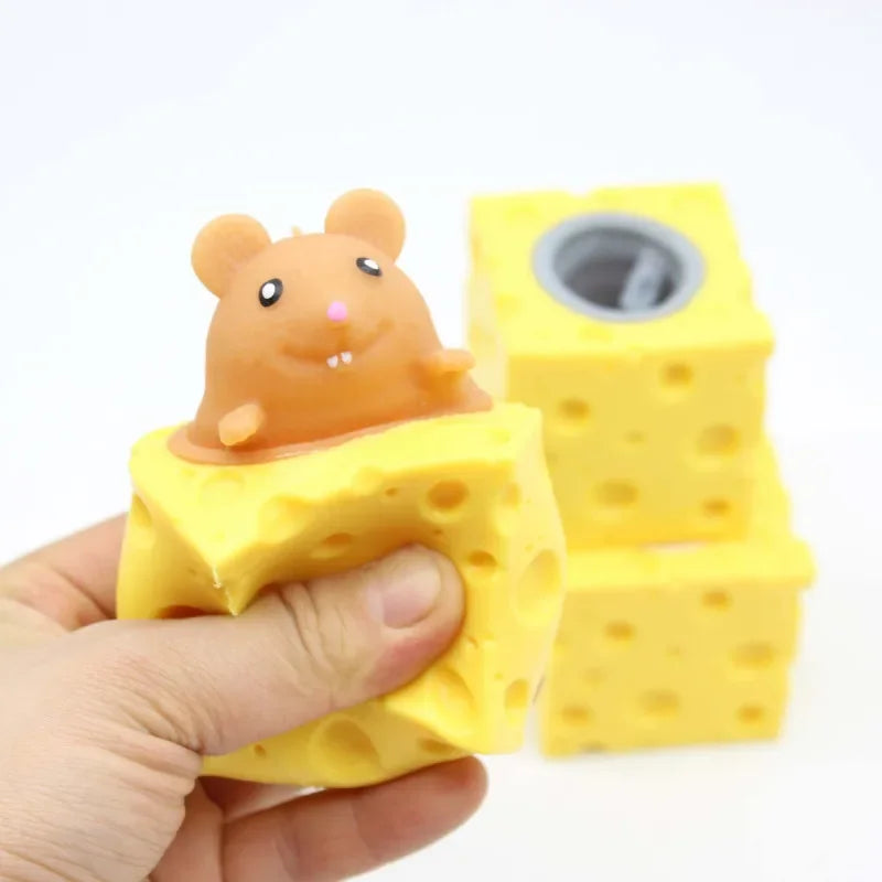 Mouse Squishy Toy Cheese Stress Ball Squishy Rat Squeeze Cheese Fidgets Squishy Mice Toy Stress Novelty Toy for People Best GIft