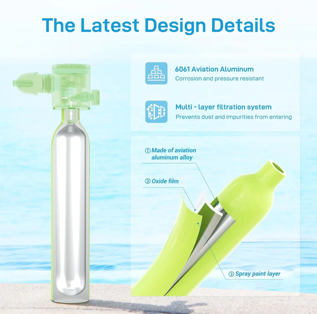 SOCRKLER 0.5L Scuba Diving Tank Set,Mini Oxygen Cylinder with Full Face Snorkel Mask,Portable Travel Diving Kit Christmas Gift