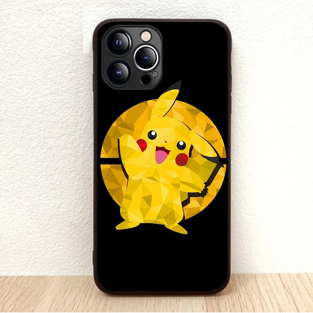 BW-46 Pikachu Soft Silicone Case For iPhone 5 5S 6 6S 7 8 SE 14 Plus Pro Max