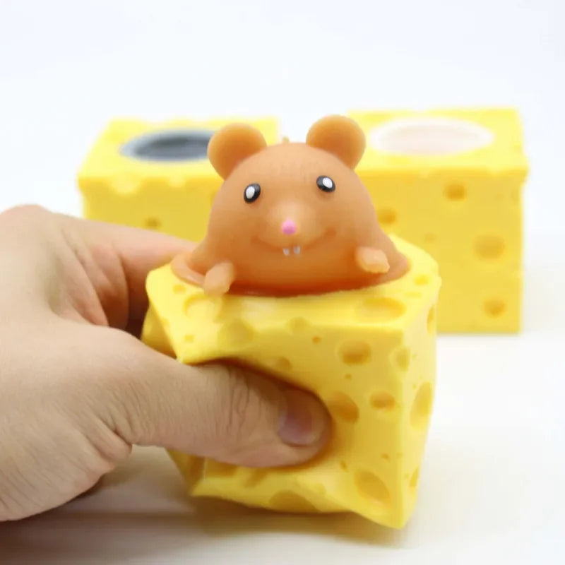 Mouse Squishy Toy Cheese Stress Ball Squishy Rat Squeeze Cheese Fidgets Squishy Mice Toy Stress Novelty Toy for People Best GIft