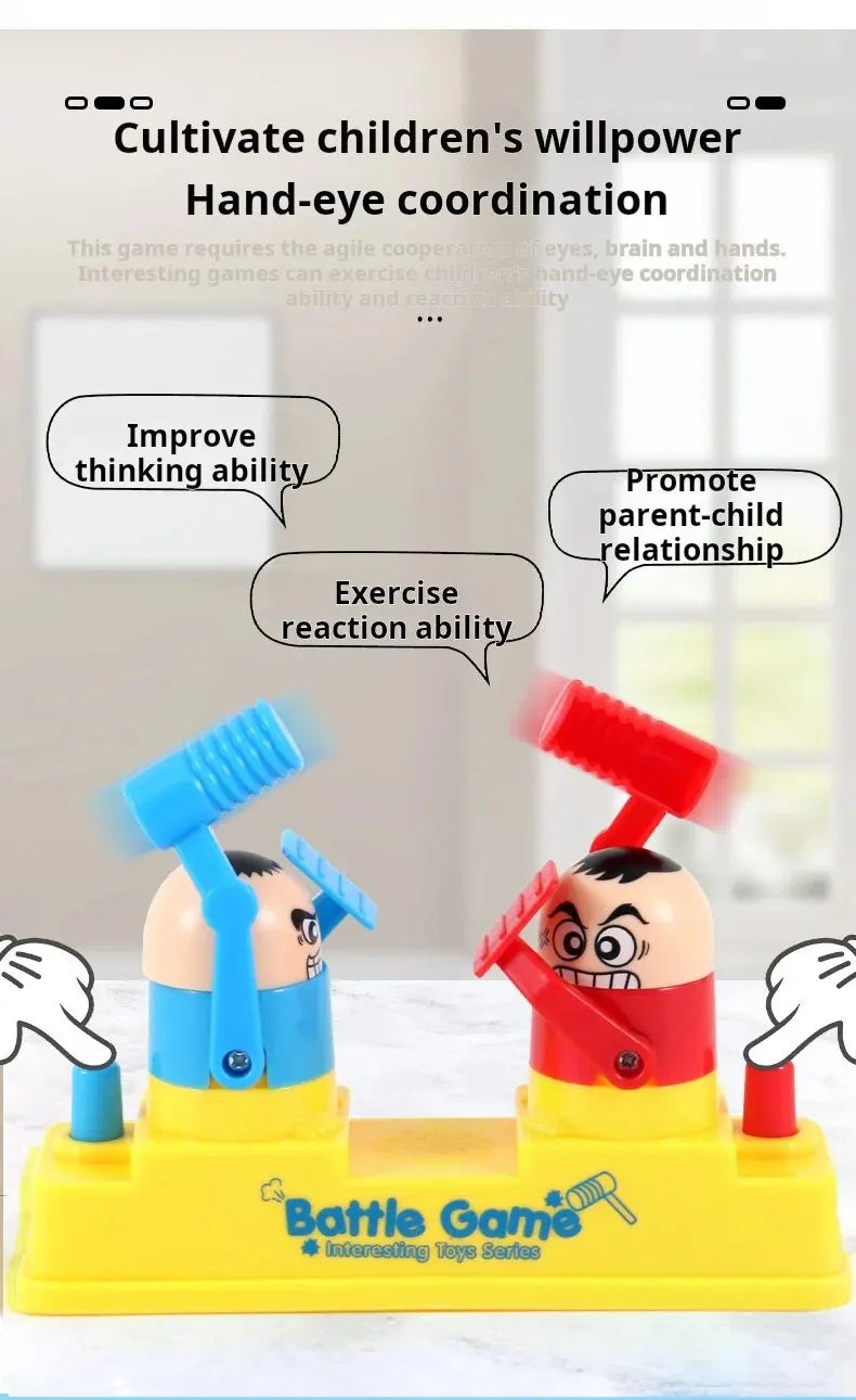 Mini Children's Head Knocking Little Man Fighting Red and Blue Attack and Defense Twin Parent Child Finger Fighting Game Machine