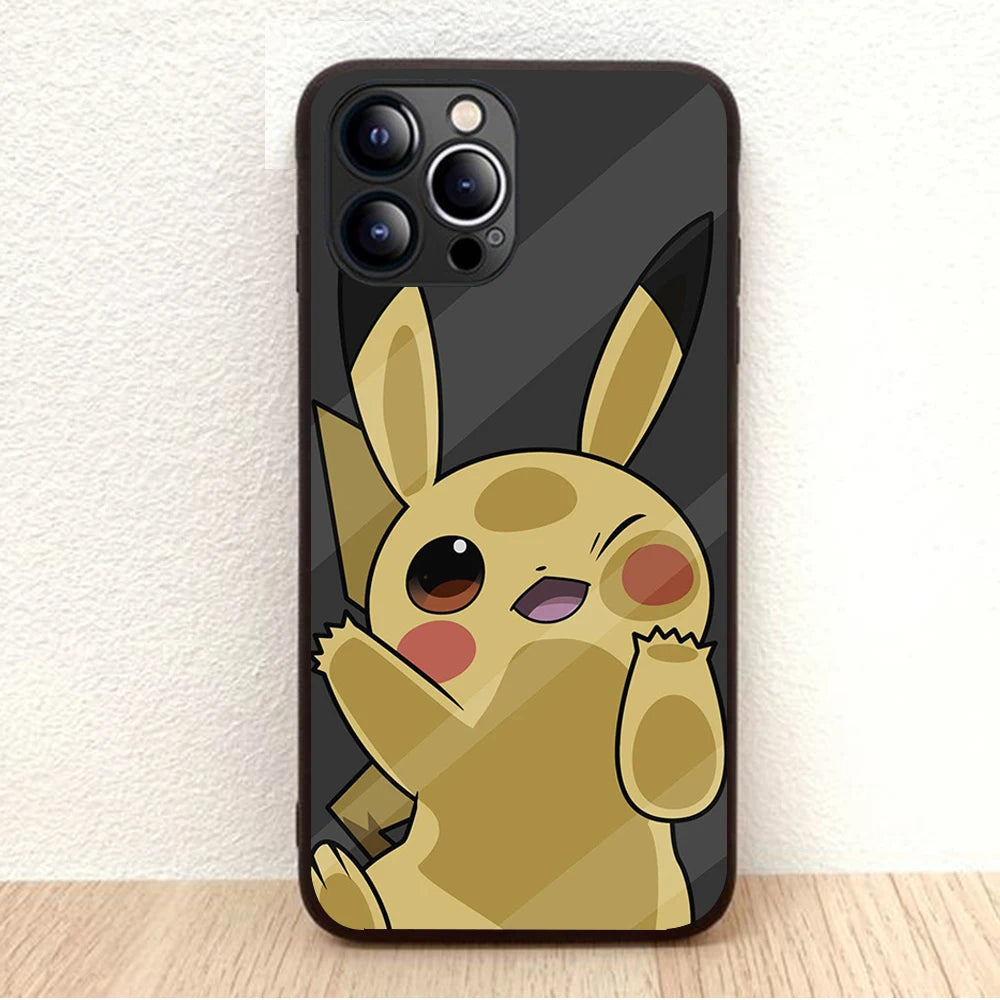 BW-46 Pikachu Soft Silicone Case For iPhone 5 5S 6 6S 7 8 SE 14 Plus Pro Max