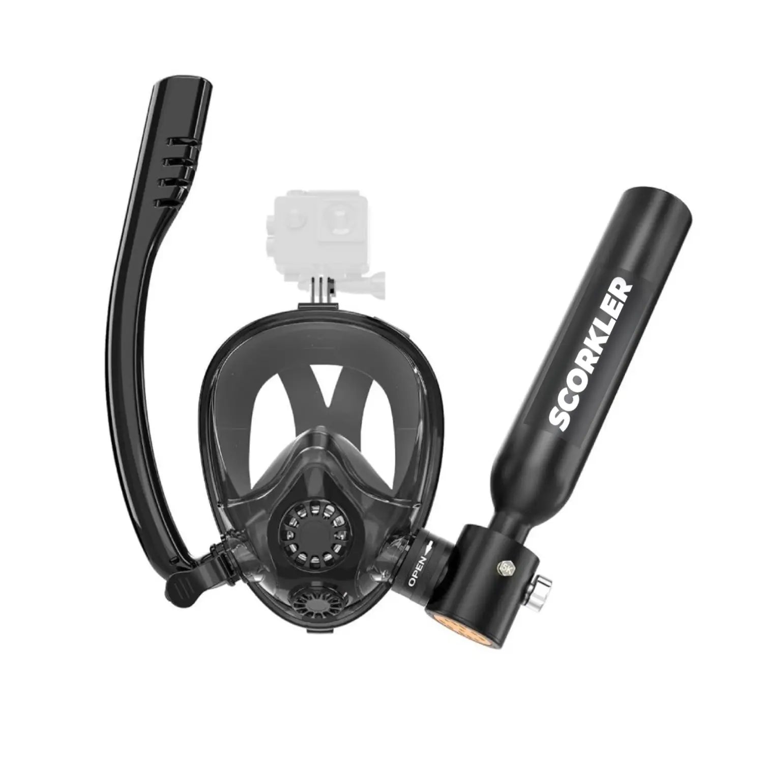 SOCRKLER 0.5L Scuba Diving Tank Set,Mini Oxygen Cylinder with Full Face Snorkel Mask,Portable Travel Diving Kit Christmas Gift