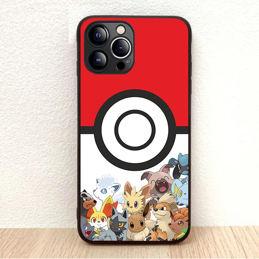 BW-46 Pikachu Soft Silicone Case For iPhone 5 5S 6 6S 7 8 SE 14 Plus Pro Max