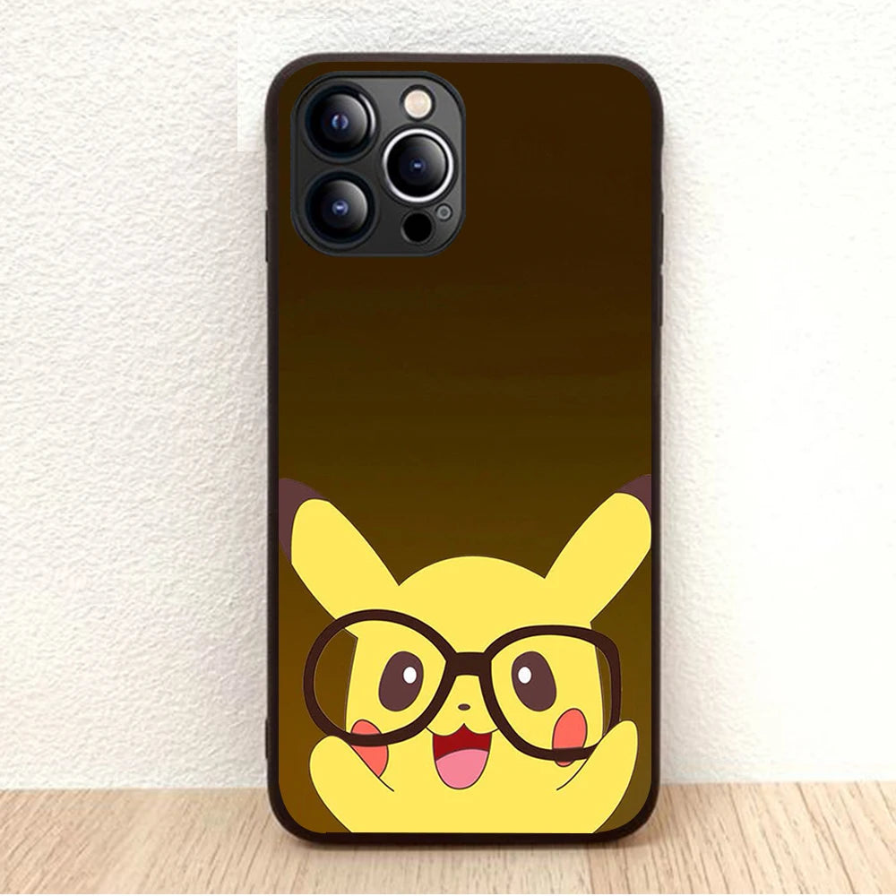 BW-46 Pikachu Soft Silicone Case For iPhone 5 5S 6 6S 7 8 SE 14 Plus Pro Max