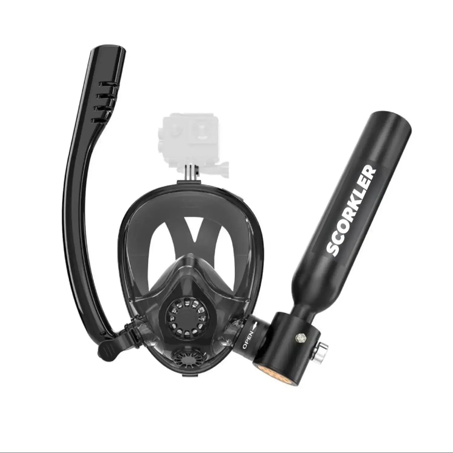 SOCRKLER 0.5L Scuba Diving Tank Set,Mini Oxygen Cylinder with Full Face Snorkel Mask,Portable Travel Diving Kit Christmas Gift