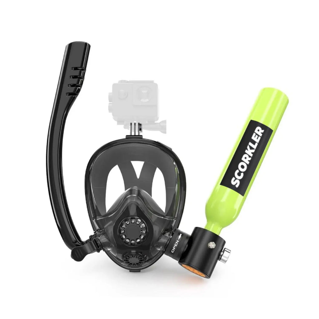 SOCRKLER 0.5L Scuba Diving Tank Set,Mini Oxygen Cylinder with Full Face Snorkel Mask,Portable Travel Diving Kit Christmas Gift