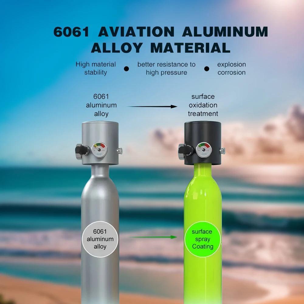 SOCRKLER 0.5L Scuba Diving Tank Set,Mini Oxygen Cylinder with Full Face Snorkel Mask,Portable Travel Diving Kit Christmas Gift