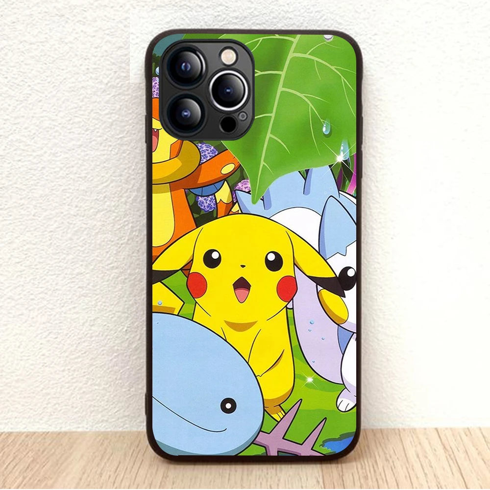 BW-46 Pikachu Soft Silicone Case For iPhone 5 5S 6 6S 7 8 SE 14 Plus Pro Max