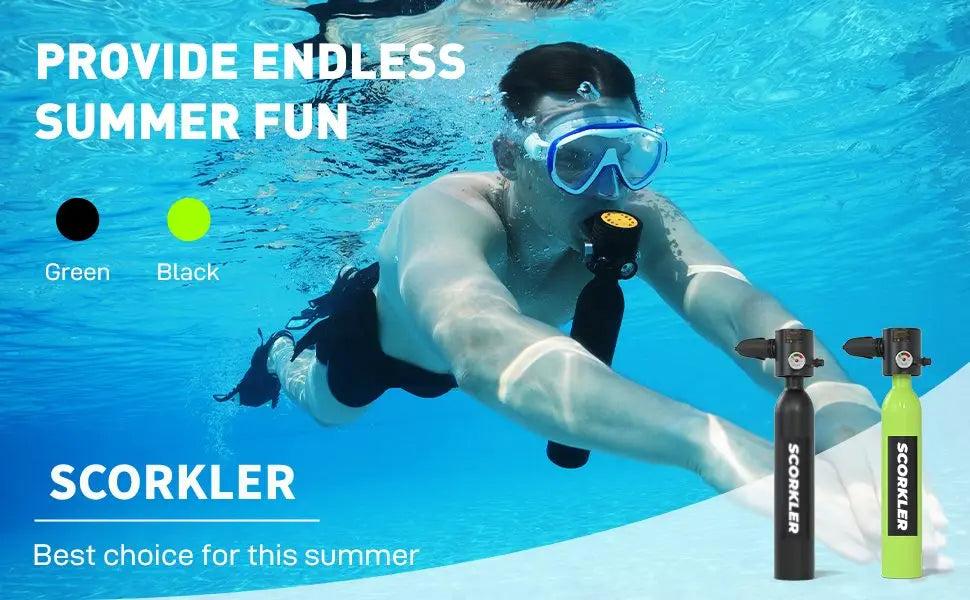 SOCRKLER 0.5L Scuba Diving Tank Set,Mini Oxygen Cylinder with Full Face Snorkel Mask,Portable Travel Diving Kit Christmas Gift