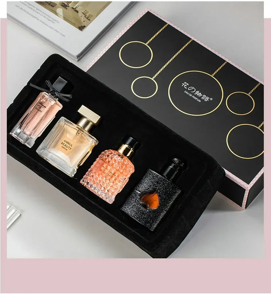 105ml Original Women Perfume Gift Box Four Piece Set, Eau De Parfum Long Lasting Fresh Plant Floral Scent, Perfect Gift Sets