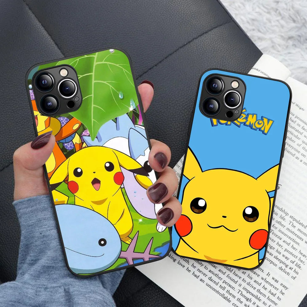 BW-46 Pikachu Soft Silicone Case For iPhone 5 5S 6 6S 7 8 SE 14 Plus Pro Max