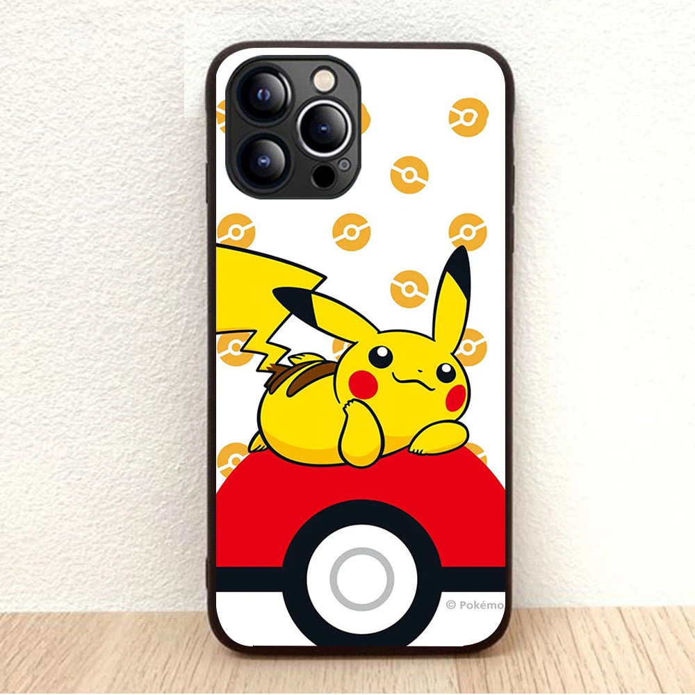 BW-46 Pikachu Soft Silicone Case For iPhone 5 5S 6 6S 7 8 SE 14 Plus Pro Max